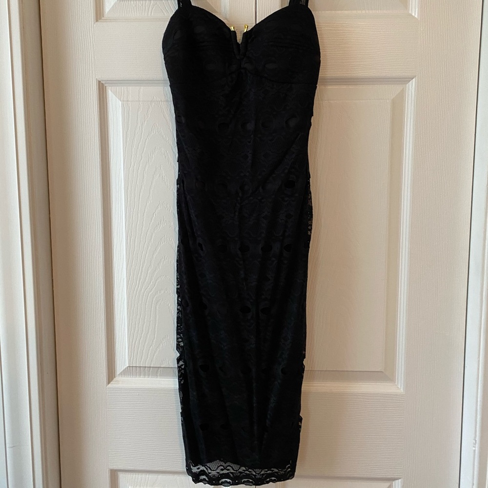 Guess size small black lace evening dress